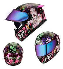 CASCO OBSIDIAN GEISHA NEGRO/ROSA/TURQUESA BRILLO